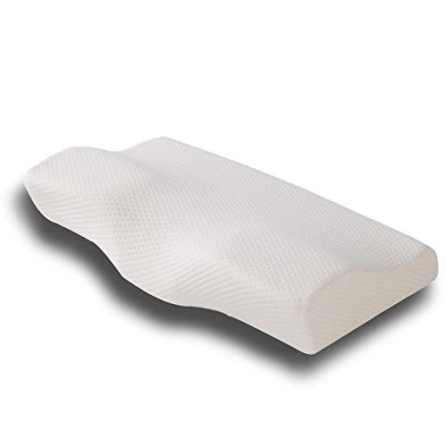 PORRASSO Memory-Schaum Kissen Kopfkissen Ergonomisches Nackenstützkissen Atmungsaktiv Abnehmbarer Waschbarer die Schlafqualität zu Verbessern für Seitenschläfer Rückenschläfer Bauchschläfer - Weiß von PORRASSO