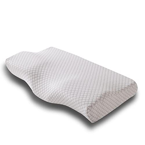PORRASSO Memory-Schaum Kissen Kopfkissen Ergonomisches Nackenstützkissen Atmungsaktiv Abnehmbarer Waschbarer die Schlafqualität zu Verbessern für Seitenschläfer Rückenschläfer Bauchschläfer - Grau 2 von PORRASSO