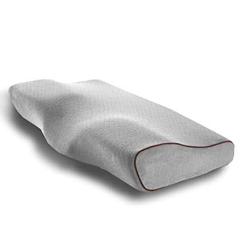 PORRASSO Memory-Schaum Kissen Kopfkissen Ergonomisches Nackenstützkissen Atmungsaktiv Abnehmbarer Waschbarer die Schlafqualität zu Verbessern für Seitenschläfer Rückenschläfer Bauchschläfer - Grau 1 von PORRASSO