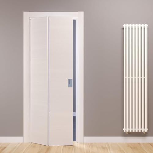 Porte Italiane, Fluid Motion Klapptür 180° aus Laminat, Holzrahmen und wasserfeste Kabelabdeckungen, mit Magnetschloss, 70 x 210 cm mit Öffnung links, Weiß Matrix von PORTE ITALIANE