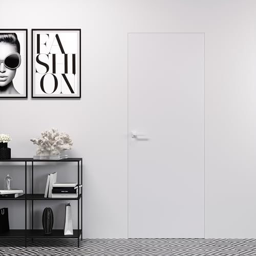 Porte Italiane, Wandbündige Tür mit Magnetverschluss, Wandbündig für Mauerwerk oder Gipskarton, Easy Wall Weiß in Sofortlieferung, 70x210 cm, Drücken Rechts - Ziehen Links von PORTE ITALIANE