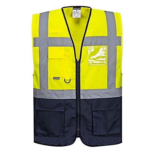 Portwest WARSCHAU EXEKUTIV WESTE, Größe: 4XL, Farbe: Gelb/Marine, C476YNR4XL von PORTWEST