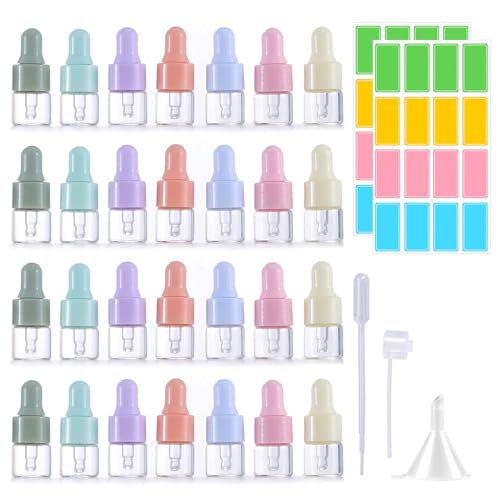 28 Stück 2ml Mini Pipettenflasche, Transparente Glasflasche mit Tropfpipette,nachfüllbarer kleiner Probenfläschchen-Behälter,Stichprobe Glaspipette Tropfflasche für ätherische Öle Aromatherapie 28 Stück 2ml Mini Pipettenflasche, Transparente Glasflasche mit Tropfpipette,nachfüllbarer kleiner Probenfläschchen-Behälter,Stichprobe Glaspipette Tropfflasche für ätherische Öle Aromatherapie von PORUPAEL