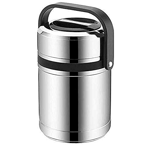 Bento，Lunchbox Auslaufsicher BPA-frei 3-stöckige wärmeisolierende Lunchbox, Vakuum-Bento-Lunchbox-Träger Behälter aus 304 Edelstahl Warmhalten 6 Stunden warm genießen Sie unterwegs ein warmes Mittages von PORUTE