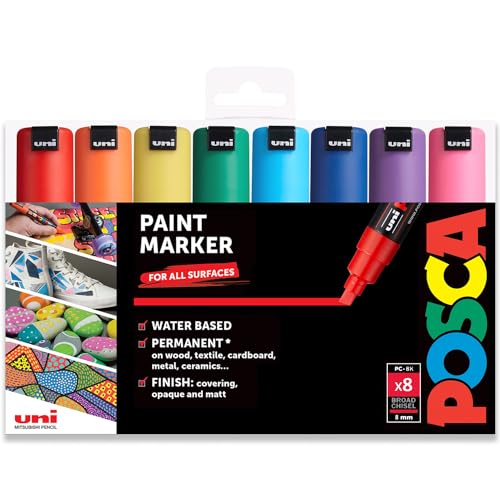 POSCA Colouring – PC-8K Set mit 8 wesentlichen Farben; in Geschenkbox von POSCA