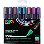 POSCA PC-5M Farbmarker Metallic Kalligraphie 2.5 mm Farbig Sortiert 8 Stück von POSCA