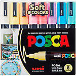 POSCA Farbmarker Pastell PC-5M Kalligraphie Farbig Sortiert 8 Stück von POSCA