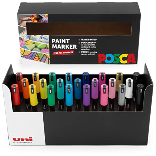 Posca Farbmarker, Kunststifte, 1,8–2,5 mm, Schreibtisch-Geschenk-Set (PC-1MR Schreibtisch-Set, 23 Stück) Posca Farbmarker, Kunststifte, 1,8–2,5 mm, Schreibtisch-Geschenk-Set (PC-1MR Schreibtisch-Set, 23 Stück) von POSCA