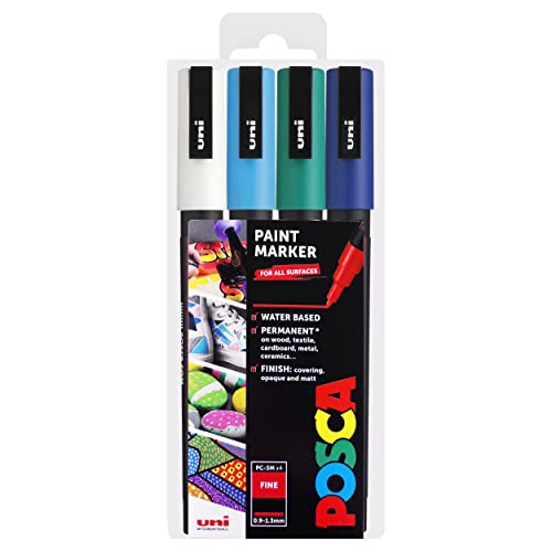 POSCA PC-3M Art Paint Markers – 4er-Set – im Plastiketui (Winter Tones) von POSCA