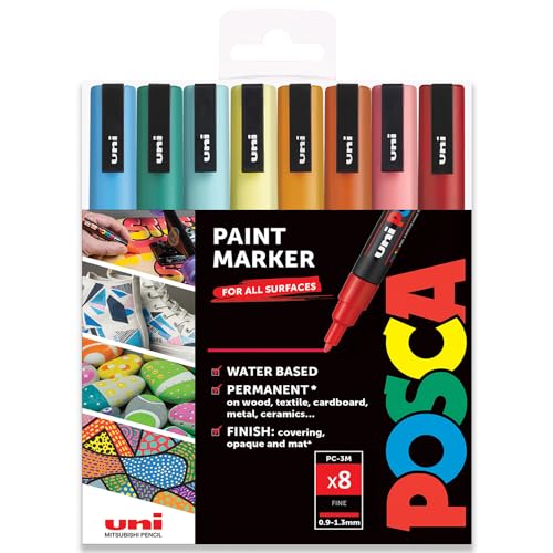 Posca – PC-3M – Farbmarker-Kunststifte – 0,9–1,3 mm – 8er-Set in Geschenkbox (Summer Tones) von POSCA