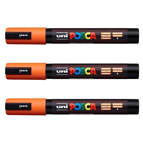 POSCA PC-5M by Uni-Ball – [3 Stück] Orange von POSCA