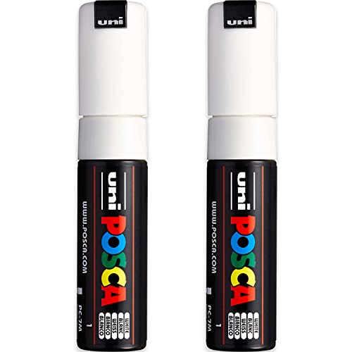 POSCA PC-7M Lackstift, 4,5–5,5 mm, große Rundspitze, weiße Tinte, 2 Stück POSCA PC-7M Lackstift, 4,5–5,5 mm, große Rundspitze, weiße Tinte, 2 Stück von POSCA