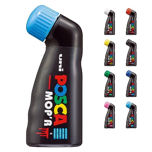 POSCA 183253 - POSCA Marker MOP´R PCM-22, runde Stempelspitze 3 - 19 mm, hellblau, 1 Stück, ergonomische Form von POSCA