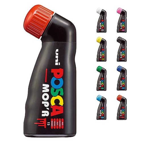 POSCA 183221 - POSCA Marker MOP´R PCM-22, runde Stempelspitze 3 - 19 mm, rot, 1 Stück, ergonomische Form von POSCA