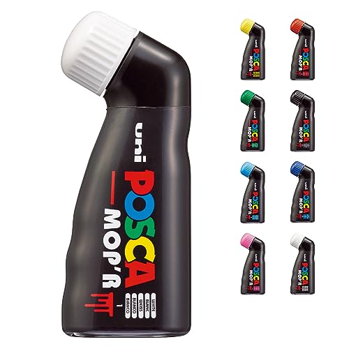 POSCA 183201 - POSCA Marker MOP´R PCM-22, runde Stempelspitze 3 - 19 mm, weiß, 1 Stück, ergonomische Form von POSCA