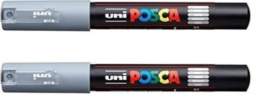 Posca PC-1M Farbmarker, Kunststifte, 0,7 mm Spitze, 2 Stück (grau) Posca PC-1M Farbmarker, Kunststifte, 0,7 mm Spitze, 2 Stück (grau) von POSCA
