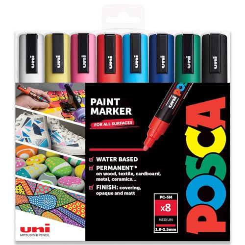 POSCA PC-5M Marker-Set, 8 Stück, in Geschenkbox von POSCA