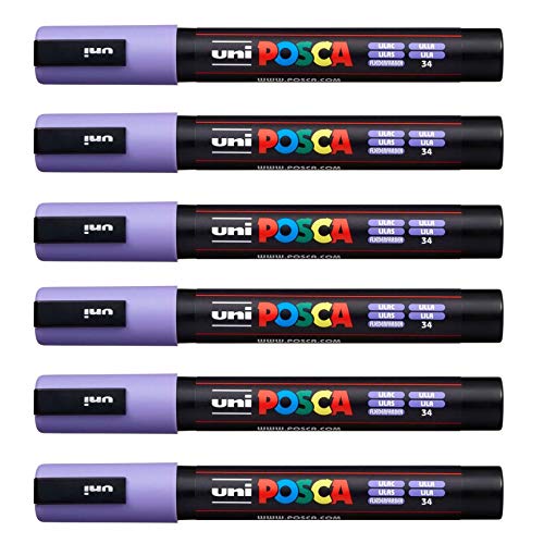 Posca PC-5M Marker von Uni-Ball, in 35 Farben erhältlich, 12er-Packung Lilac von POSCA