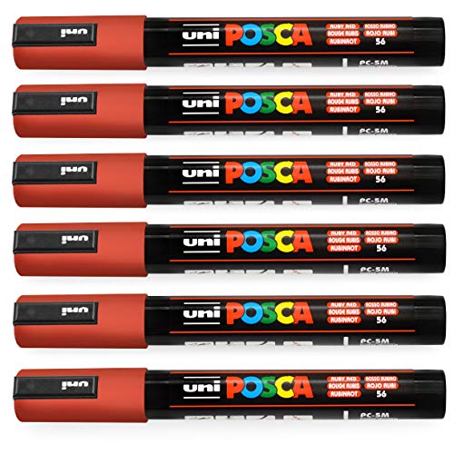 Uni-Ball POSCA PC-5M Stifte, Paint Marker Art Pens – 1,8–2,5 mm – Rubinrot – 14 Stück Uni-Ball POSCA PC-5M Stifte, Paint Marker Art Pens – 1,8–2,5 mm – Rubinrot – 14 Stück von POSCA