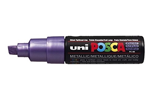 POSCA Uni-Ball Marker, breite Spitze, abgeschrägt, PC8K, 8 mm, Violett, Metall von uni