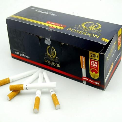 Poseidon Extra Long Cigarette Tubes (24mm Filter Length) 1200 Tubes (6 Packs x 200 Tubes) (6 in 1) von POSEIDON