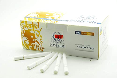 Poseidon King Size Cigarette Tubes (15mm Filter Length) 1200 Tubes (6 Packs x 200 Tubes) (6 in 1) von POSEIDON