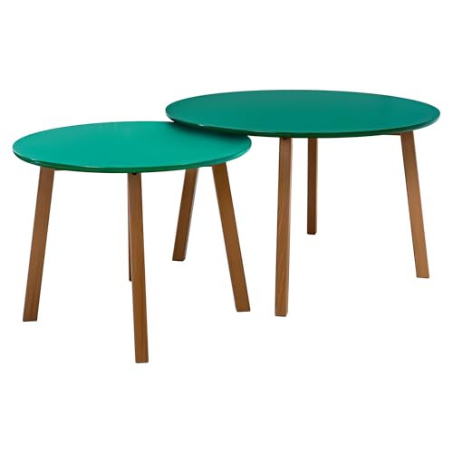 POSNORD Couchtisch 2er Set für Wohnzimmer - Beistelltisch Set aus MDF mit Buchenholzbeinen - Skandinavischer Kaffeetisch Set mit Lackierter Oberfläche Forest Grün POSNORD Couchtisch 2er Set für Wohnzimmer - Beistelltisch Set aus MDF mit Buchenholzbeinen - Skandinavischer Kaffeetisch Set mit Lackierter Oberfläche Forest Grün von POSNORD