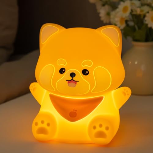 POSSHE Rotpanda Nachtlicht, Rotpanda Geschenk, Niedliches Silikon-Nachtlicht Kinderzimmer-Dekoration Geschenk für Kinder, Jugendliche & Erwachsene Ideal zu Weihnachten & Geburtstag von POSSHE