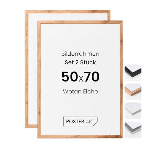 POSTER ART Bilderrahmen Set 2 Stück 50x70 cm Wotan Eiche San Diego | Zum Aufhängen aus MDF und Acrylglas | Wand Bilderrahmen Moderner Fotorahmen | Posterrahmen 50x70 cm von POSTER ART