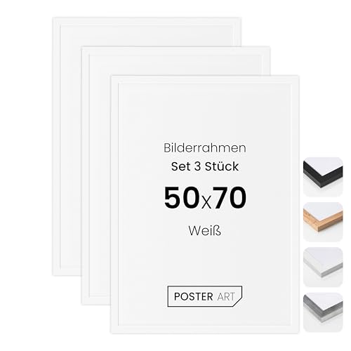 POSTER ART Bilderrahmen Set 3 Stück 50x70 cm Weiß San Diego | Zum Aufhängen aus MDF und Acrylglas | Wand Bilderrahmen Moderner Fotorahmen | Posterrahmen 50x70 cm POSTER ART Bilderrahmen Set 3 Stück 50x70 cm Weiß San Diego | Zum Aufhängen aus MDF und Acrylglas | Wand Bilderrahmen Moderner Fotorahmen | Posterrahmen 50x70 cm von POSTER ART