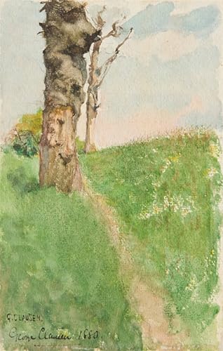 POSTERIIk Berühmt Leinwand Ölgemälde Poster Kunstwerke Pfad neben Einem Knorrigen baum von sir george clausen Druckgrafik für Office Home Decor 60x90cm von POSTERIIk