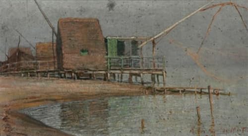 POSTERIIk Berühmt Leinwanddruck Kunst Leinwand Plakat Fischerhütten mit waschbecken auf der bocca d'arno von guglielmo Amedeo lori Porträts Wandkunst für Wohnzimmerdekoration 60x90cm POSTERIIk Berühmt Leinwanddruck Kunst Leinwand Plakat Fischerhütten mit waschbecken auf der bocca d'arno von guglielmo Amedeo lori Porträts Wandkunst für Wohnzimmerdekoration 60x90cm von POSTERIIk