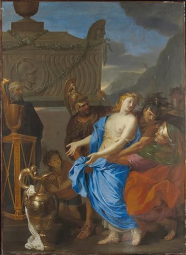 POSTERIIk Berühmt klassischer Kunstdruck Druck Leinwand Das opfer von polyxena von charles le brun Abstraktes Foto Bild für Office Home Decor 60x90cm von POSTERIIk