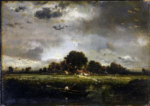 POSTERIIk Berühmt klassischer Kunstdruck Druck Leinwand Der kleine von Pierre Etienne Theodore Rousseau Abstraktes Foto Bild für Wohnzimmerdekoration 60x90cm von POSTERIIk
