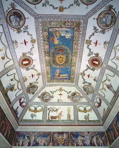 POSTERIIk Berühmt klassischer Kunstdruck Druck Leinwand des Amorfrieses Detail der Decke von Giulio Romano Abstraktes Foto Bild für Office Home Decor 60x90cm von POSTERIIk