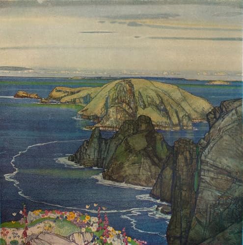 POSTERIIk Berühmt klassischer Kunstdruck Druck Leinwand die Insel Brecqhou vor Sark von Edward Reginald Frampton Abstraktes Foto Bild für Wohnzimmerdekoration 60x90cm von POSTERIIk