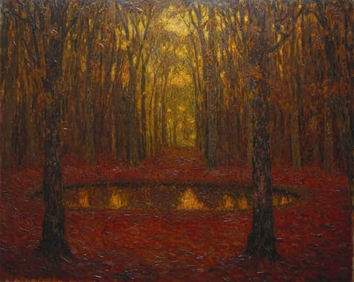 POSTERIIk Vintage Abstrakt auf Leinwand Vintage Wandbild Der Teich von Versailles im Herbst von Henri Eugene Augustin Le Sidaner Tier Poster für Wohnzimmerdekoration 60x90cm von POSTERIIk