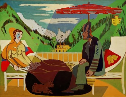 POSTERIIk Vintage Leinwand Ölgemälde Poster Kunstwerke Balkonszene von Ernst Ludwig Kirchner Druckgrafik für Wanddekoration 60x90cm von POSTERIIk