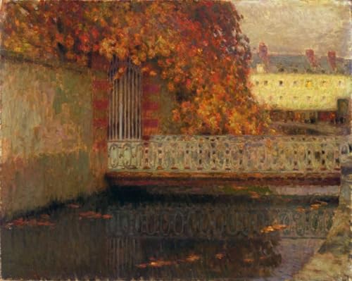 POSTERIIk Vintage Leinwand Ölgemälde Poster Kunstwerke Die brücke von henri le sidaner Druckgrafik für Wohnzimmerdekoration 60x90cm von POSTERIIk