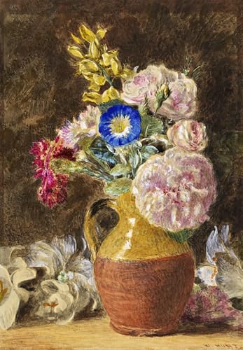 POSTERIIk Vintage Leinwand Ölgemälde Poster Kunstwerke Gemischte Blumen in einem braunen und beigefarbenen Krug von William Henry Hunt Druckgrafik für Wohnzimmerdekoration 60x90cm POSTERIIk Vintage Leinwand Ölgemälde Poster Kunstwerke Gemischte Blumen in einem braunen und beigefarbenen Krug von William Henry Hunt Druckgrafik für Wohnzimmerdekoration 60x90cm von POSTERIIk