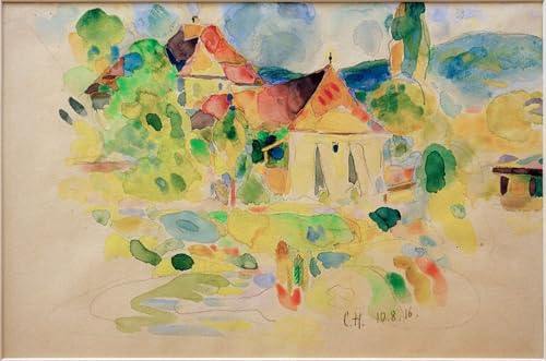 POSTERIIk Vintage Leinwand Ölgemälde Poster Kunstwerke Schloss Pretzfeld von Curt Herrmann Druckgrafik für Wanddekoration 60x90cm POSTERIIk Vintage Leinwand Ölgemälde Poster Kunstwerke Schloss Pretzfeld von Curt Herrmann Druckgrafik für Wanddekoration 60x90cm von POSTERIIk