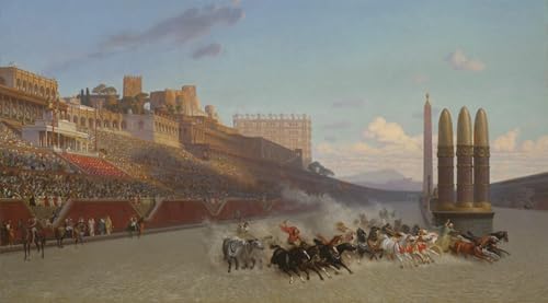 POSTERIIk Vintage Leinwand Ölgemälde Poster Kunstwerke Wagenrennen von Jean Leon Gerome Druckgrafik für Wanddekoration 60x90cm von POSTERIIk
