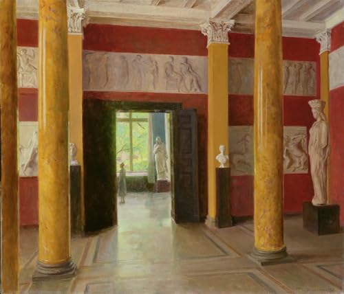 POSTERIIk Vintage Leinwand Ölgemälde Poster Kunstwerke der Säulensaal in der Altstadt der Hamburger Kunsthalle Druckgrafik für Wanddekoration 60x90cm von POSTERIIk