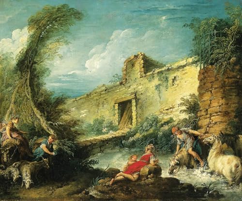 POSTERIIk Vintage Leinwand Ölgemälde Poster Kunstwerke die Passage Du Gue von François Boucher Druckgrafik für Wanddekoration 60x90cm POSTERIIk Vintage Leinwand Ölgemälde Poster Kunstwerke die Passage Du Gue von François Boucher Druckgrafik für Wanddekoration 60x90cm von POSTERIIk