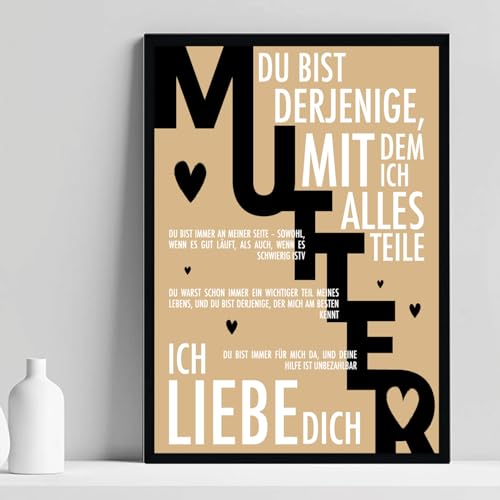 Mama Poster – Personalisiertes Zitat Geschenk – Wanddeko für Muttertag, Geburtstag & Weihnachten – Elegantes Design. Größen A5, A4, A3, A2 und 50x70cm (Mama, Standard) von POSTERSbyUS