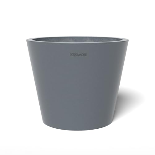 POTS&MORE Pflanztopf Conico 10 (ø 10 cm, elegantes Design, Farbe Grau, Höhe 8,5 cm, Übertopf Kunststoff, für Zimmerpflanzen) VP011001 von POTS&MORE