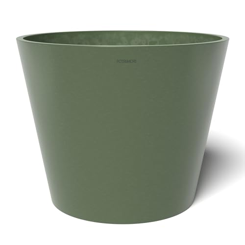 POTS&MORE Pflanztopf Conico 40 (ø 40,8 cm, runde Form, Farbe Olivgrün, Höhe 33,2 cm, Übertopf Kunststoff, für Zimmerpflanzen) VP014004 von POTS&MORE