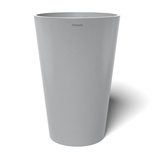 POTS&MORE Pflanztopf Conico high 30 (ø 31 cm, elegantes Design, Farbe Hellgrau, Höhe 46,4 cm, Übertopf Kunststoff, für Zimmerpflanzen) VP053002 von POTS&MORE