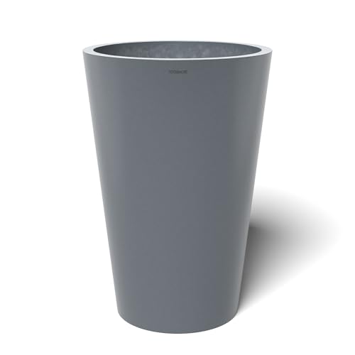 POTS&MORE Pflanztopf Conico high 40 (ø 41 cm, elegantes Design, Farbe Grau, Höhe 60,8 cm, Übertopf Kunststoff, für Zimmerpflanzen) VP054001 von POTS&MORE
