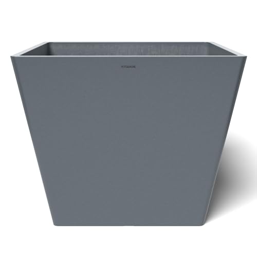 POTS&MORE Pflanztopf Prismo 50 (50 cm, quadratische Form, Farbe Grau, Höhe 40,5 cm, Übertopf Kunststoff, für Zimmerpflanzen) VP025001 von POTS&MORE